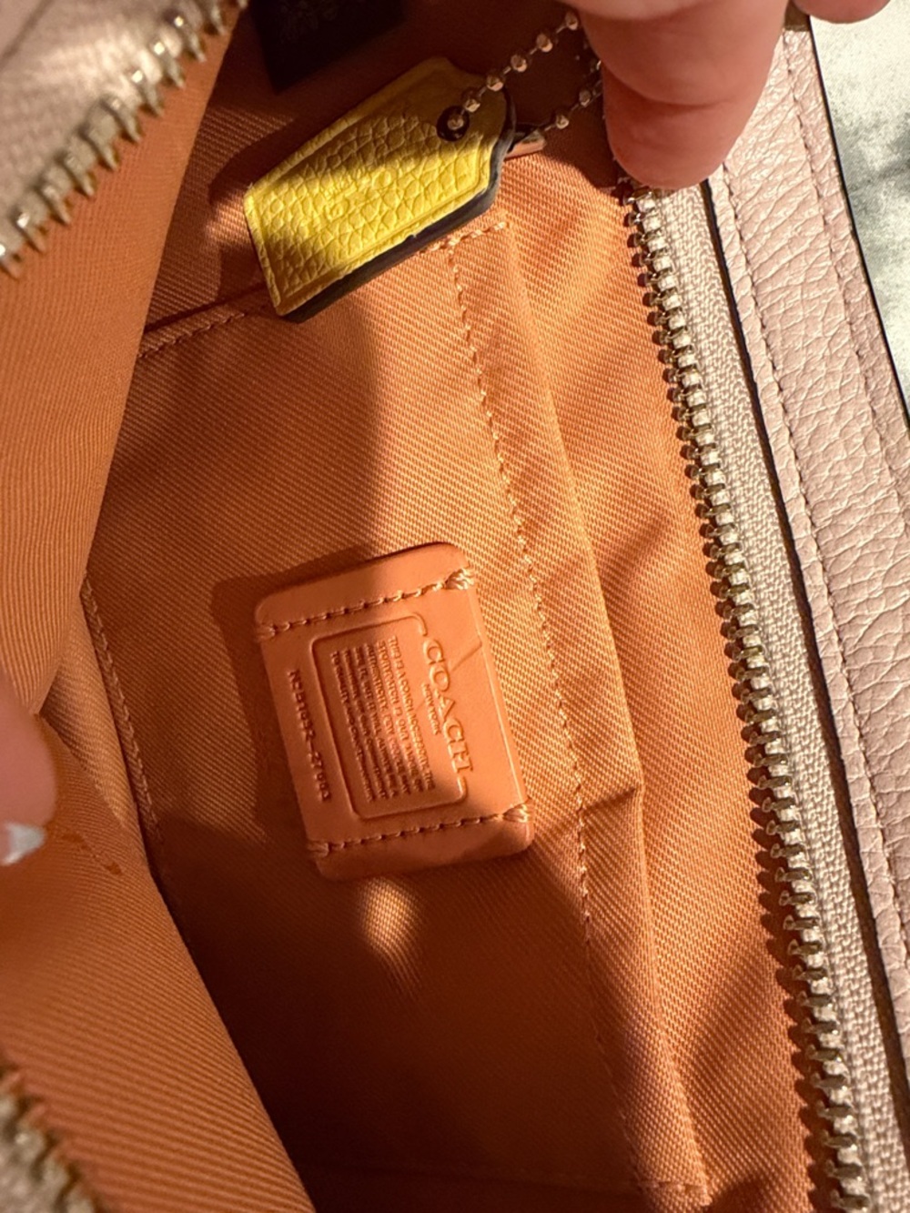 Coach Blush Pebbled Leather Crossbody with Tan Strap with matching wallet - Picture 4 of 6